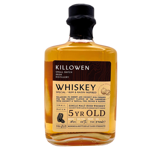 Killowen Coconut Rum and Raisin Inspired Single Malt Irish Whiskey